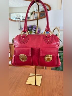 Y2K 2008 Marc Jacobs Blake Satchel in Red with Gold Hardware